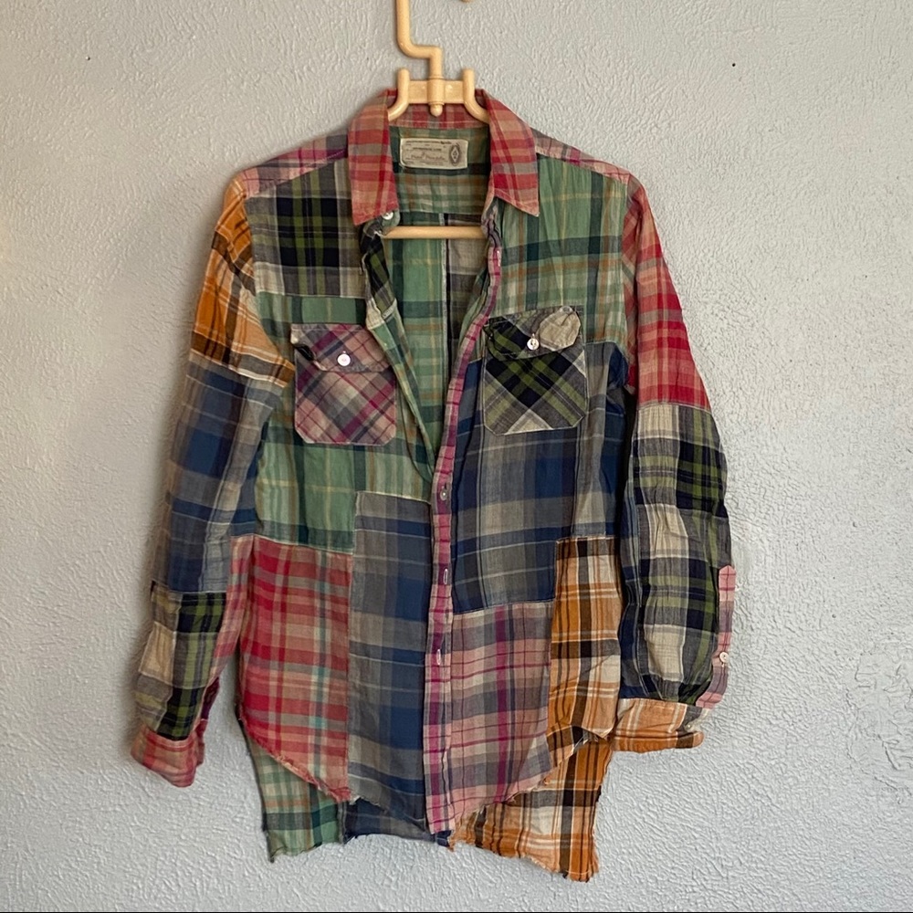 Free People patchwork flannel shirt